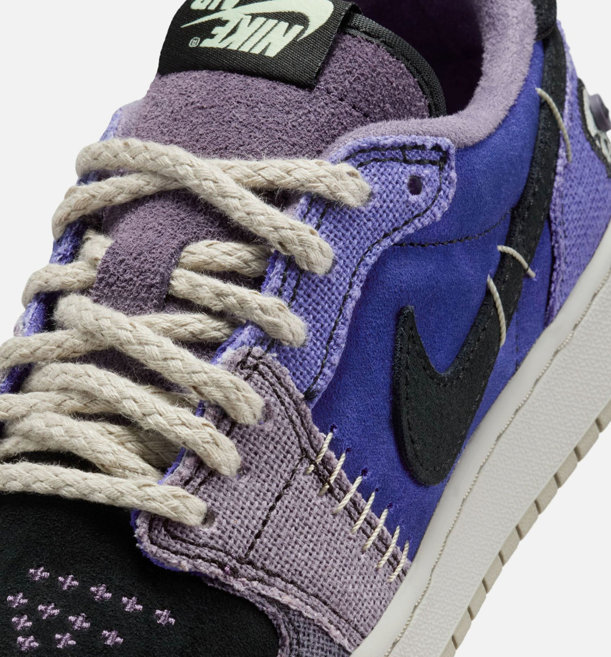 Air Jordan 1 Low OG Big Kids' Lifestyle Shoes - Regency Purple/Vapor Green/Black/Dark Raisin/Daybreak/Light Silver
