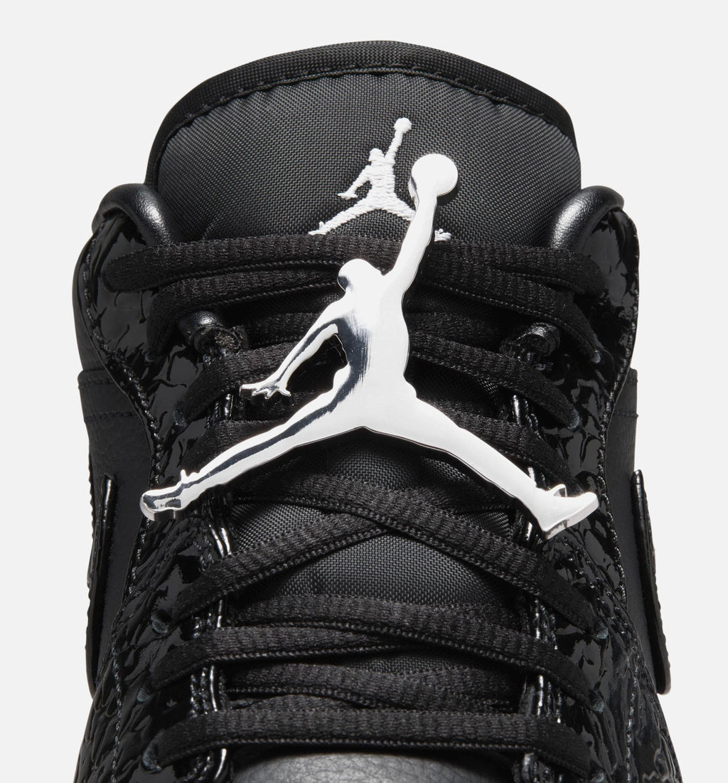 Air Jordan 1 Low Patent Elephant Women's Lifestyle Shoe – Black / White / Metallic Silver