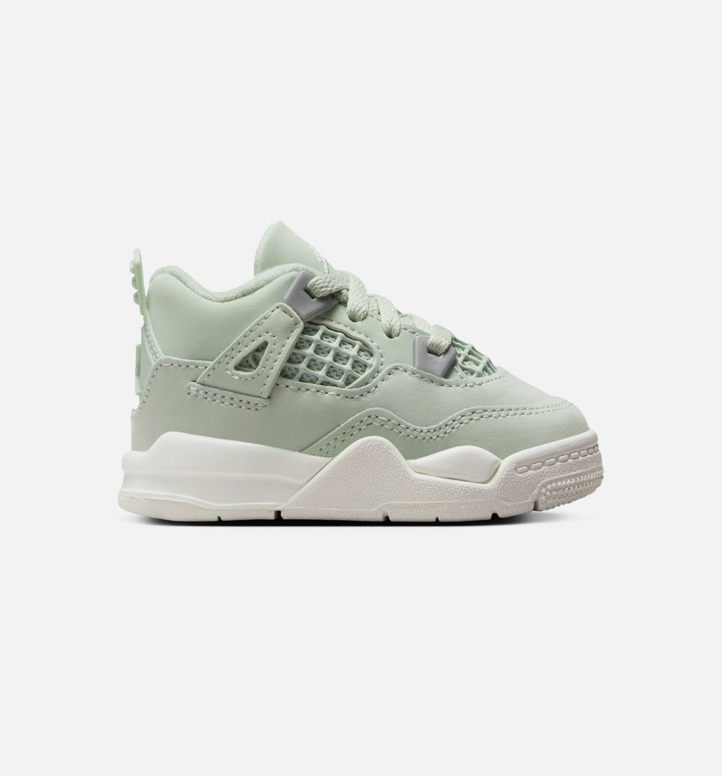 Air Jordan 4 Retro Abundance Infant & Toddler Lifestyle Shoe – Seafoam / Sail / Metallic Silver