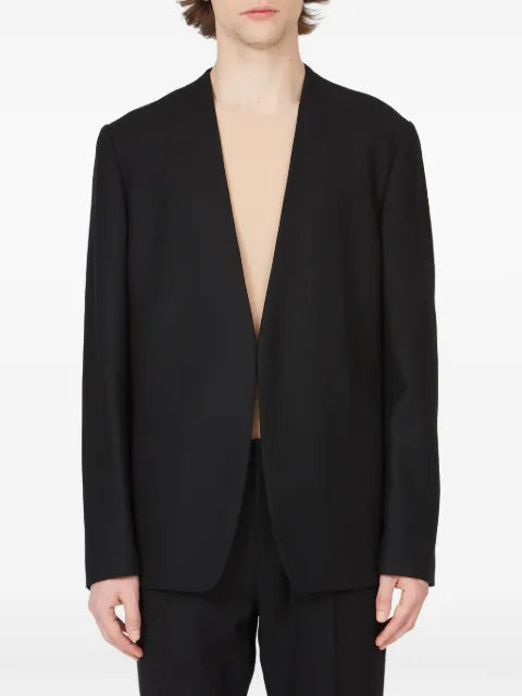 Maison Margiela collarless signature four-stitch jacket