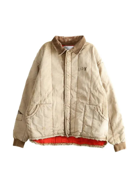 Paly distressed-effect quilted jacket