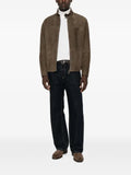 Brioni suede high-neck jacket