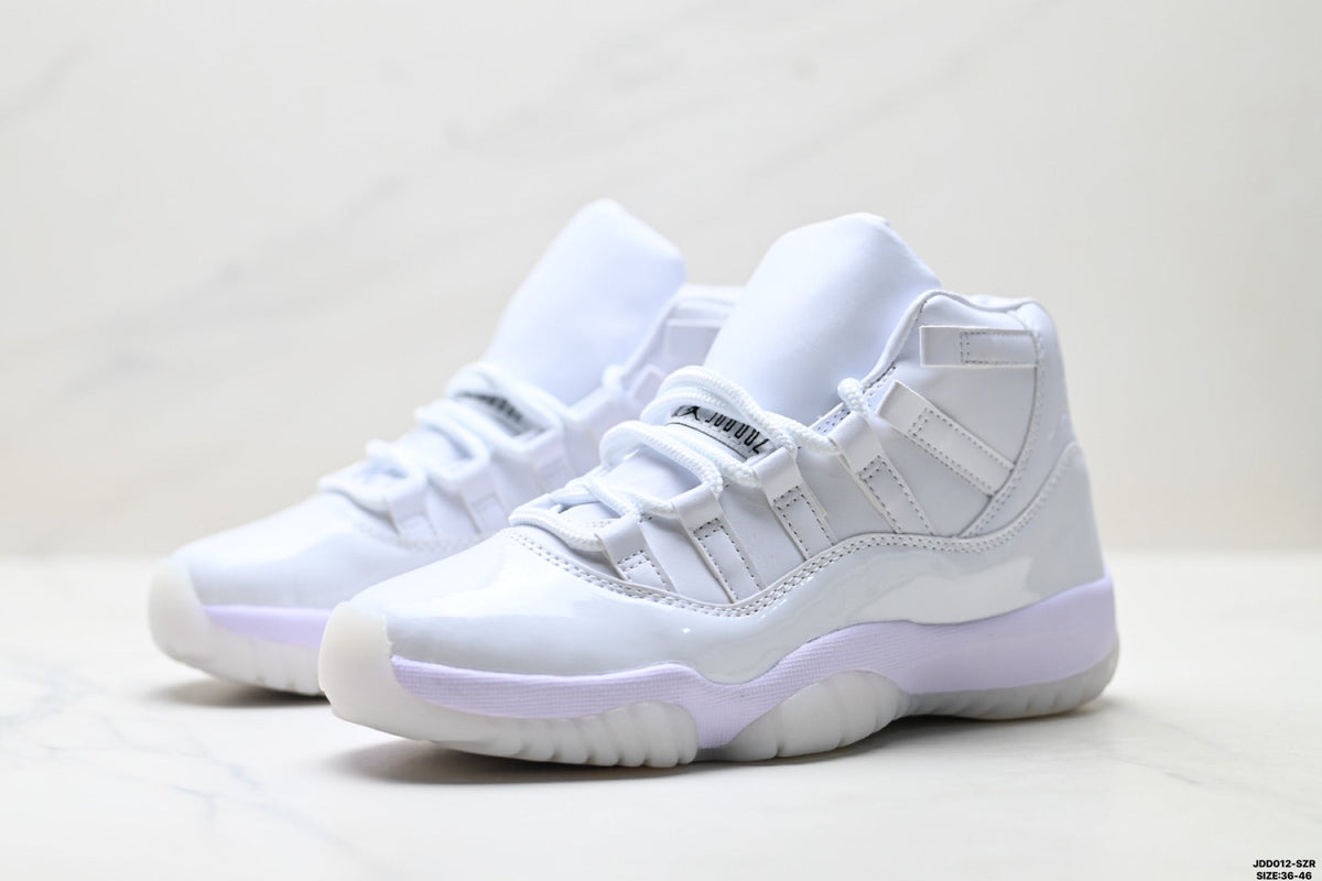 Air Jordan 11 Retro White and Lavender Unisex Sneakers Style 23