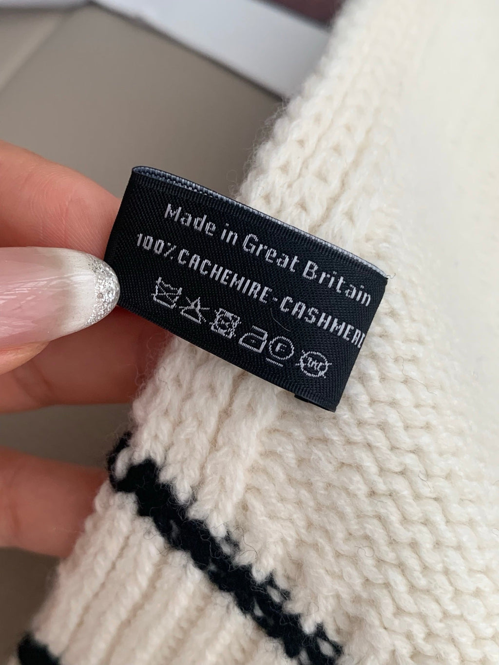 Chanel Style Logo Knit Scarf and Beanie Set