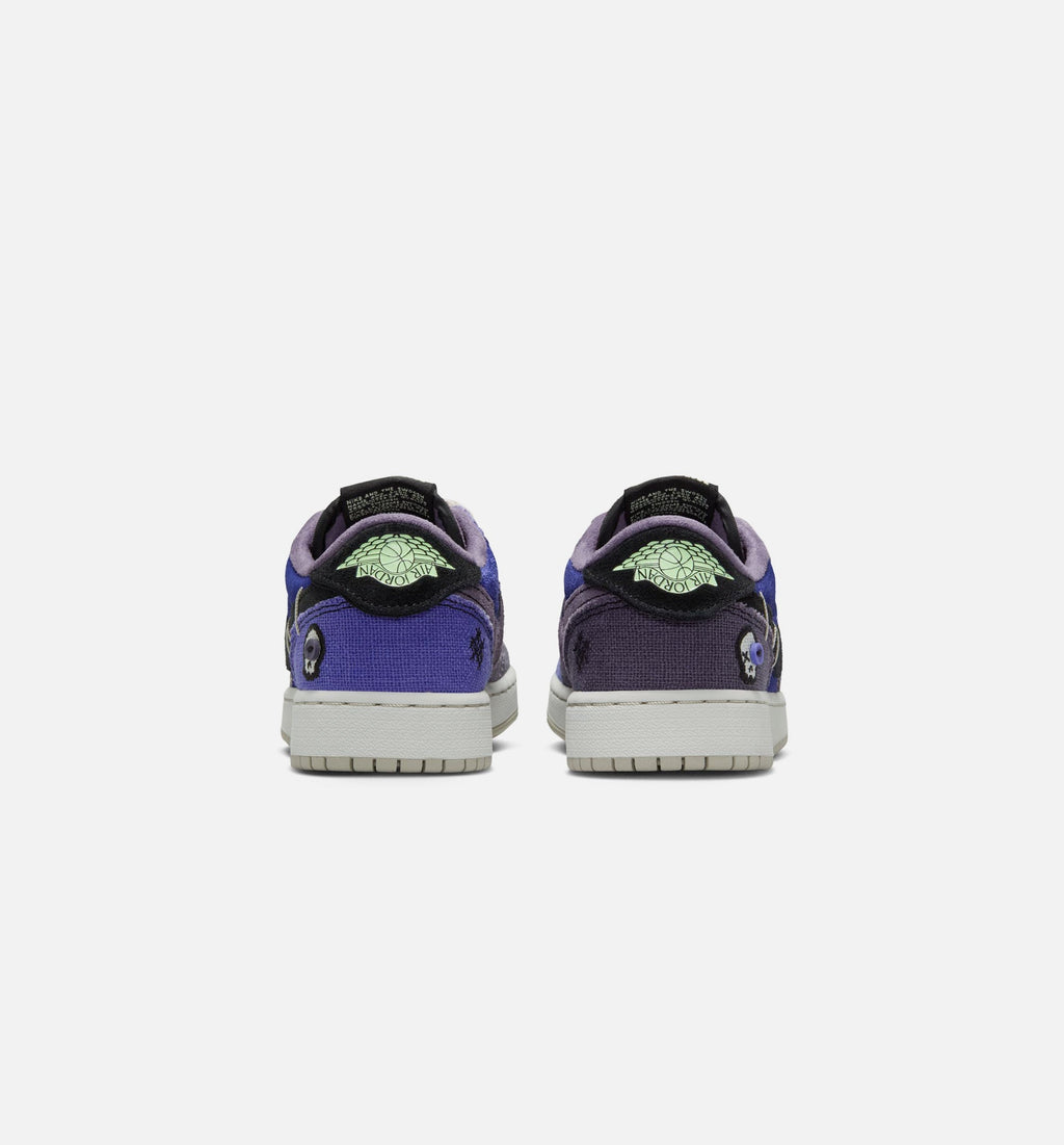 Air Jordan 1 Low OG Big Kids' Lifestyle Shoes - Regency Purple/Vapor Green/Black/Dark Raisin/Daybreak/Light Silver