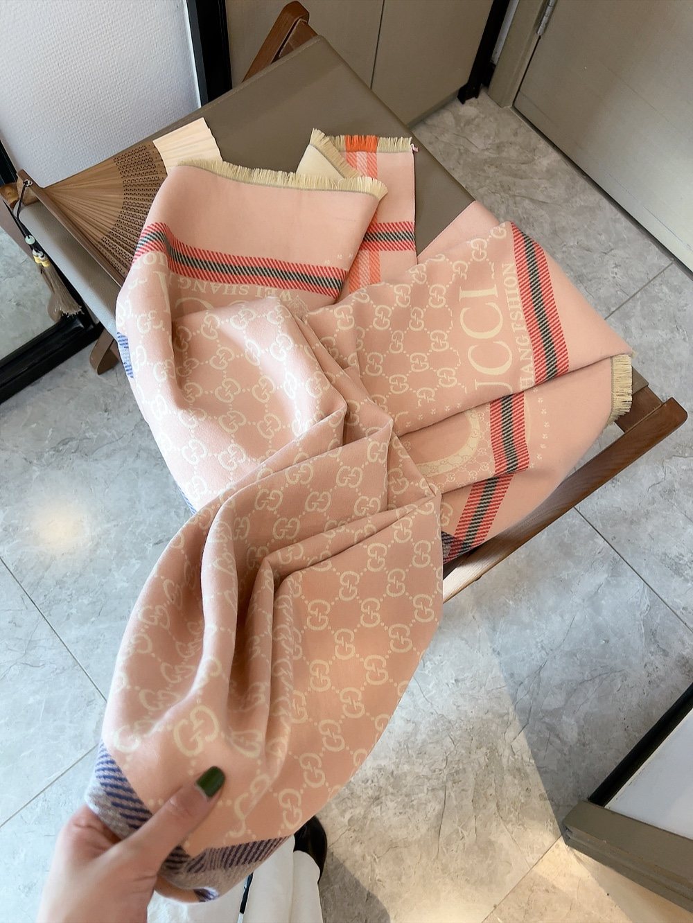 Gucci Reversible GG Pattern Wool Scarf