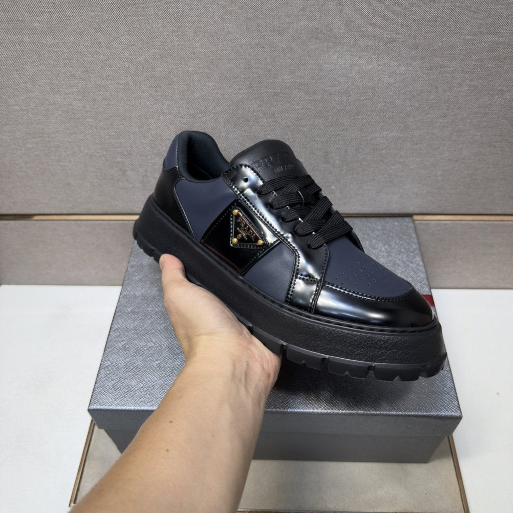 Prada Men's Paneled Low-Top Sneakers - Thick Lugged Outsole