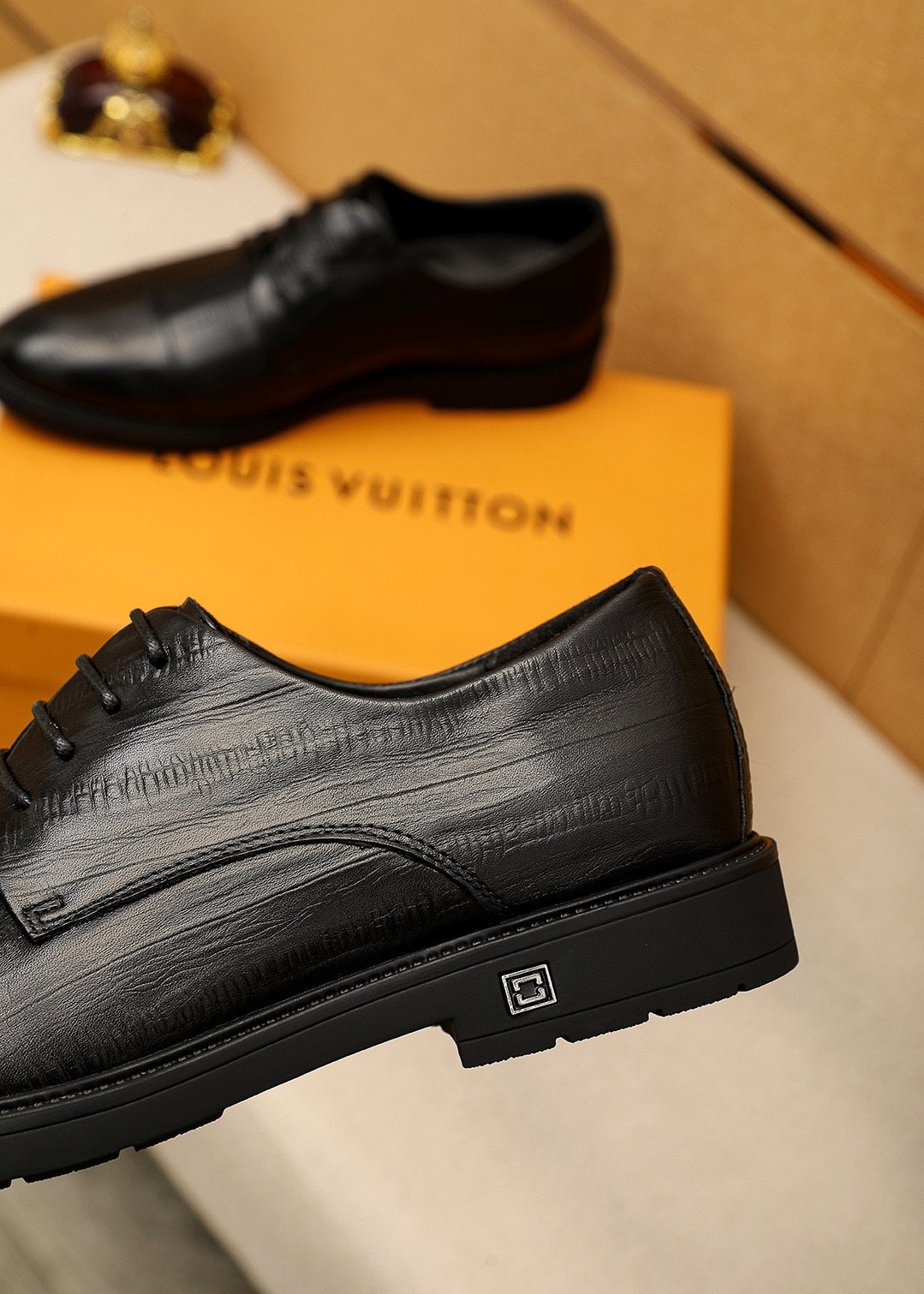 Louis Vuitton Black Lace-Up Dress Shoes - Leather Lining